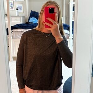 Lululemon Athletica Shimmering Black Long Sleeve Top
